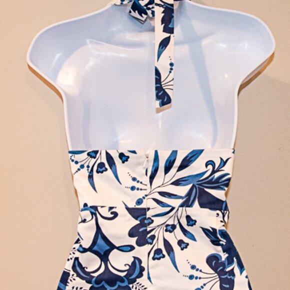 AGB Dress Halter Knee length Tropical Size 16 - Picture 5 of 6